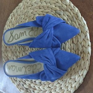 Blue suede leather heels (Sam Edlelman)